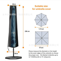 Outdoor Waterproof Umbrella Cover for Patio and Garden Umbrellas