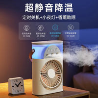 Mini USB Portable Air Cooler with Humidifier and Fan, 3-Port Personal Evaporative Cooler for Home Office Dorm