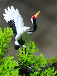 Miniature Crane Figurine for Landscape Decor and Bonsai