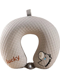Summer Cooling U-Shaped Memory Foam Travel Pillow with Cartoon Design