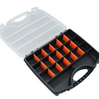 Portable Plastic Tool Box with Compartments for Hardware and Electronic Components