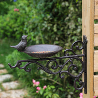 European Retro Cast Iron Bird Feeder Wall Decor for Garden Patio