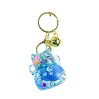 Lucky Cat Luminous Quick-sand Keychain Pendant for Bags and Keys, Creative Gift
