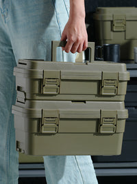 Portable Double-Layer Tool Storage Box for Home, Car, Camping, and Art Supplies