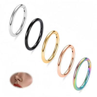 316L Stainless Steel Seamless Hoop Ring for Nose, Lip, and Ear Piercings