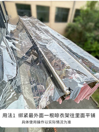 Retractable Outdoor Clothes Drying Rack Rain Cover for Balcony