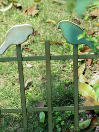 Decorative Bird Garden Fence Panel for Climbing Plants, Outdoor Iron Art Trellis Border Edging