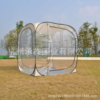 Pop-Up Transparent PVC Tent for 6 Person Family, Automatic Rainproof Sunroom