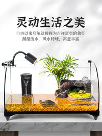 Turtle Basking Platform with Hiding Cave and Climbing Ramp for Reptile Tanks