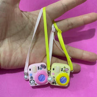 Dollhouse Miniature Macaron Camera with Ribbon for OB11 Doll Clothes Accessories