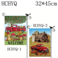 Red Truck Garden Flag Autumn Harvest Season Vertical Yard Banner Decoration Outdoor Yard Flag