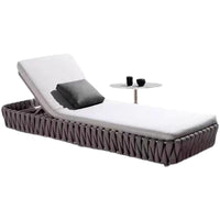Outdoor Rattan Woven Aluminum Chaise Lounge for Poolside & Resort