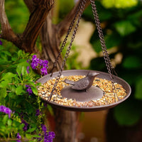 Cast Iron Bird Feeder Bath Tray for Outdoor Garden Decor