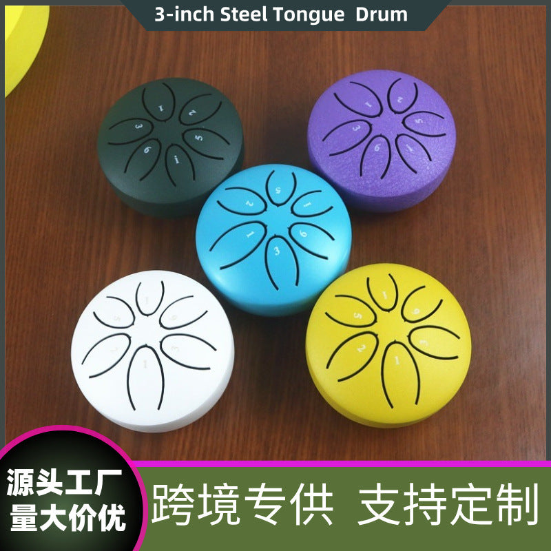 Mini 3-inch 6-Note Steel Tongue Drum Percussion Instrument for Kids and Adults
