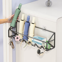 Wall-Mounted Umbrella Holder with Double-Layer Storage for Home Entryway