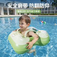 Inflatable PVC Baby Swim Ring with Press-Type Inflation, Thickened Underarm Float for Infants