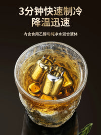 Reusable 304 Stainless Steel Whiskey Ice Cubes with Storage Box and Tongs