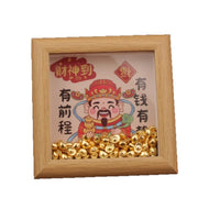 God of Wealth Photo Frame with Ingots for Chinese New Year Decoration