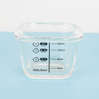 Baby Glass Food Storage Container with Scale, Microwave Safe, High Temperature Resistant
