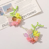 DIY Dopamine Floral Cluster Beaded Hair Accessories & Earrings Material