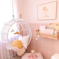 Indoor Outdoor Rattan Weave Hanging Basket Chair with Cushion