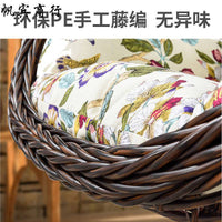 Outdoor Wicker Swing Chair with Stand, Double Seat Hanging Basket Chair for Patio Balcony Garden