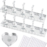 Nail Art Practice Stand Set with Acrylic Tips and Adhesive for Beginners