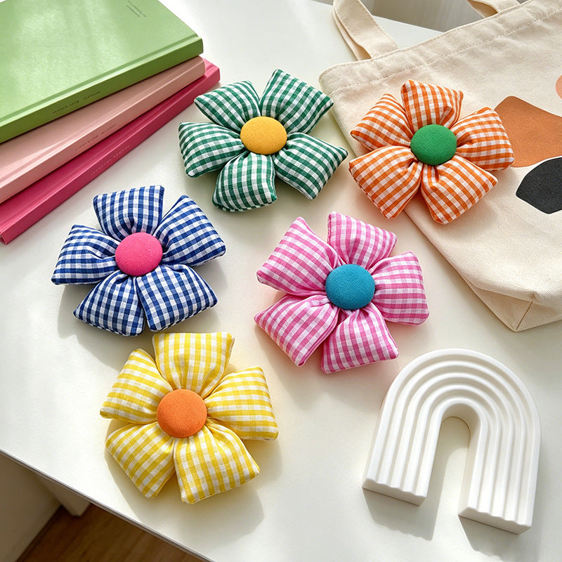Colorful Fabric Flower Brooch Pin for Clothing and Hair Accessories