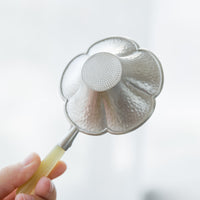 Handmade Pure Tin Tea Strainer with Creative Floral Design and Base for Kung Fu Tea