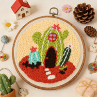 Punch Needle Embroidery Kit with Milk Cotton Yarn for DIY Wall Art Decor