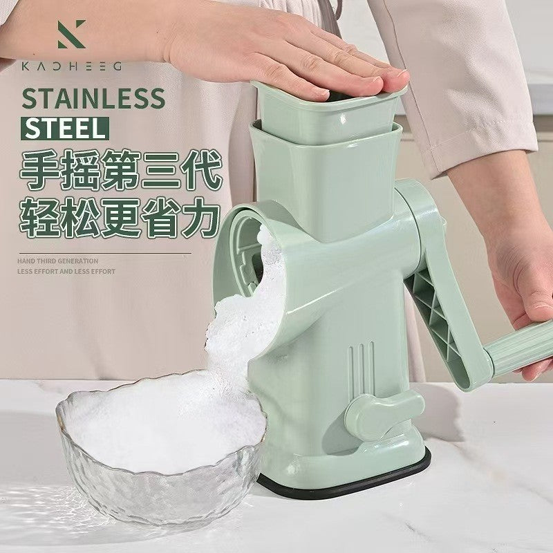 Manual Ice Shaver Machine for Home Use - Hand-Crank Ice Crusher for Summer Drinks and Shaved Ice