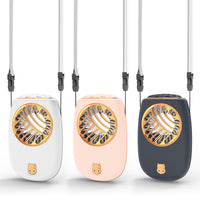 Portable USB Rechargeable Neck Fan with Strong Airflow for Dorm and Office
