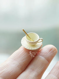 Miniature 1:12 Dollhouse Bread Coffee Cup Lamp Toy Model for Desktop Decor