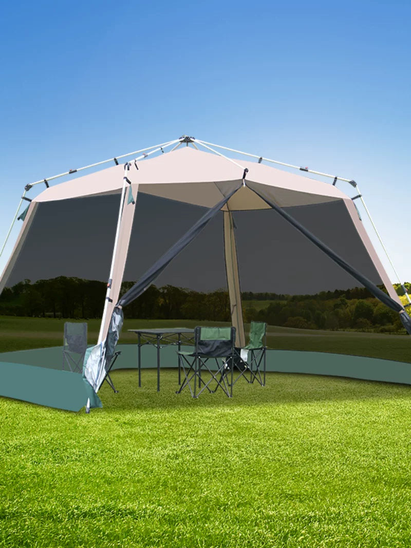 Alltel Aluminum Pole Automatic Outdoor Canopy Tent for Family Picnics, BBQ, Camping, Rain and Sun Protection