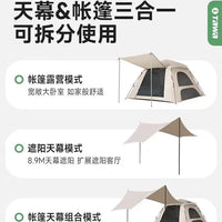 Tawa Automatic Pop-Up Tent with Tarp for Outdoor Camping, Sun Protection, and Rainproof Family Travel