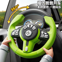 Kids' Interactive Steering Wheel Toy for Car Backseat, Multifunctional Learning Machine with Music and Lights
