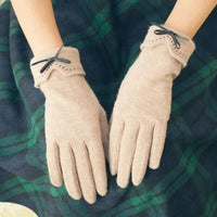 Women's Cashmere Lined Touchscreen Gloves for Winter - Windproof & Non-Slip