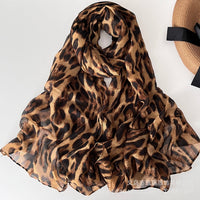 Leopard Print Thin Long Scarf for Women - Versatile Bali Yarn Neck Wrap