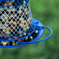 Hanging Metal Bird Feeder with Mushroom Top for Garden and Yard