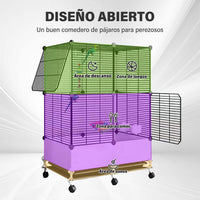 Large Multi-Layer Movable Bird Cage Villa for Parrots and Ornamental Birds - Splash-Proof Design