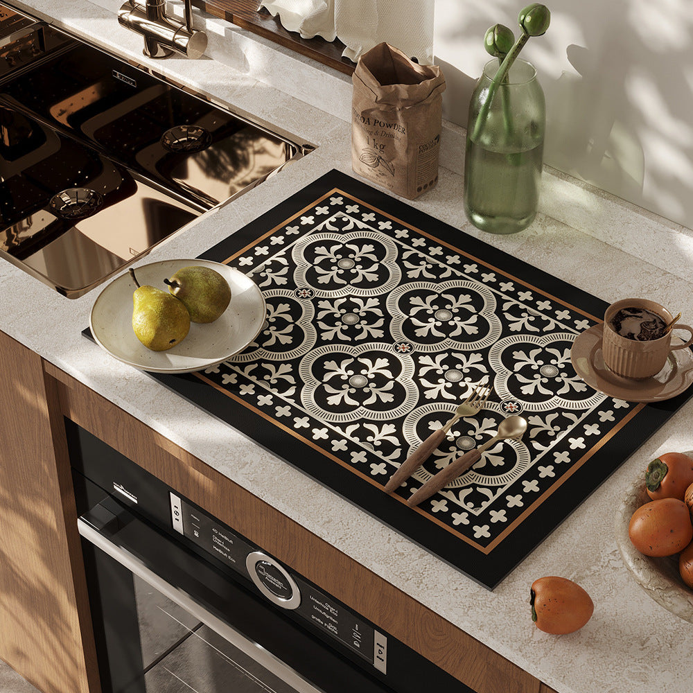 Diatomite Coffee Machine Mat, Absorbent Countertop Draining Pad, Heat-Resistant Kitchen Table Protector
