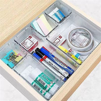 Clear Plastic Drawer Organizer Set for Desk, Bathroom, Bedroom, Office, Kitchen