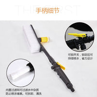 Car Wash Brush with Soap Dispenser and Long Handle, Soft Bristle Wheel and Tire Cleaning Brush