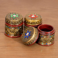 Thai Solid Wood Toothpick Holder with Glazed Glass, Creative New Chinese Style Cotton Swab Box