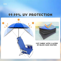 Outdoor UV Protection Clamp Umbrella for Fishing, Camping, and Beach Chairs