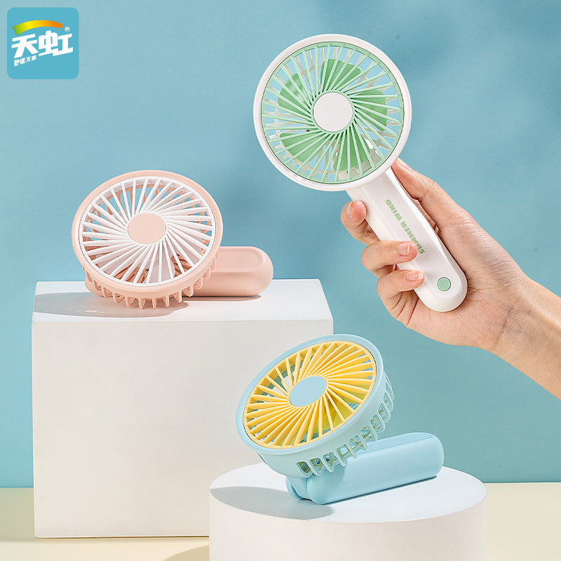 Portable USB Rechargeable Handheld Mini Fan with Foldable Design for Students and Office