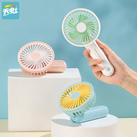 Portable USB Rechargeable Handheld Mini Fan with Foldable Design for Students and Office