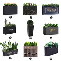 Outdoor Iron Art Planter Box Combination for Commercial and Garden Use, Stainless Steel Flower Trough