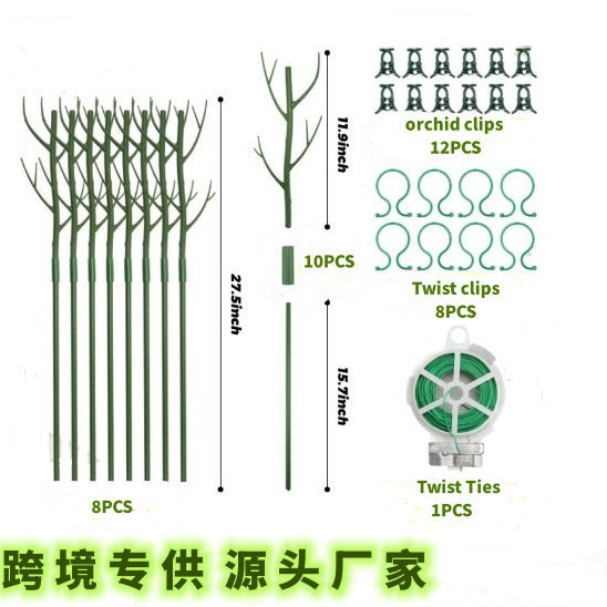 Moss Pole Plant Support Stakes with Orchid Clips and Ties for Indoor Outdoor Climbing Plants