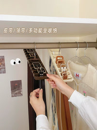 Multi-functional Belt and Tie Hanger Organizer for Wardrobe